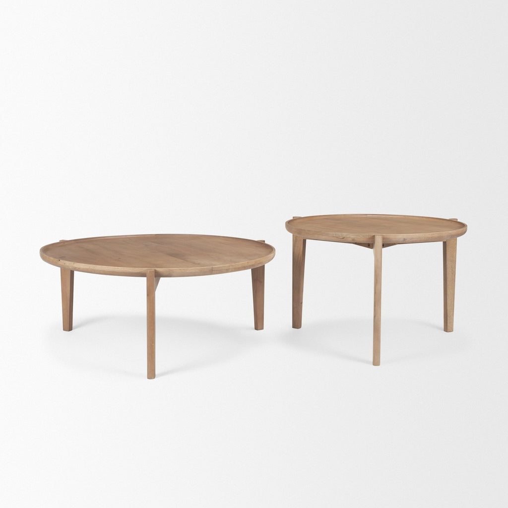 Mercana Cleaver 39.5" x 39.5" x 16" Solid Wood Coffee Table