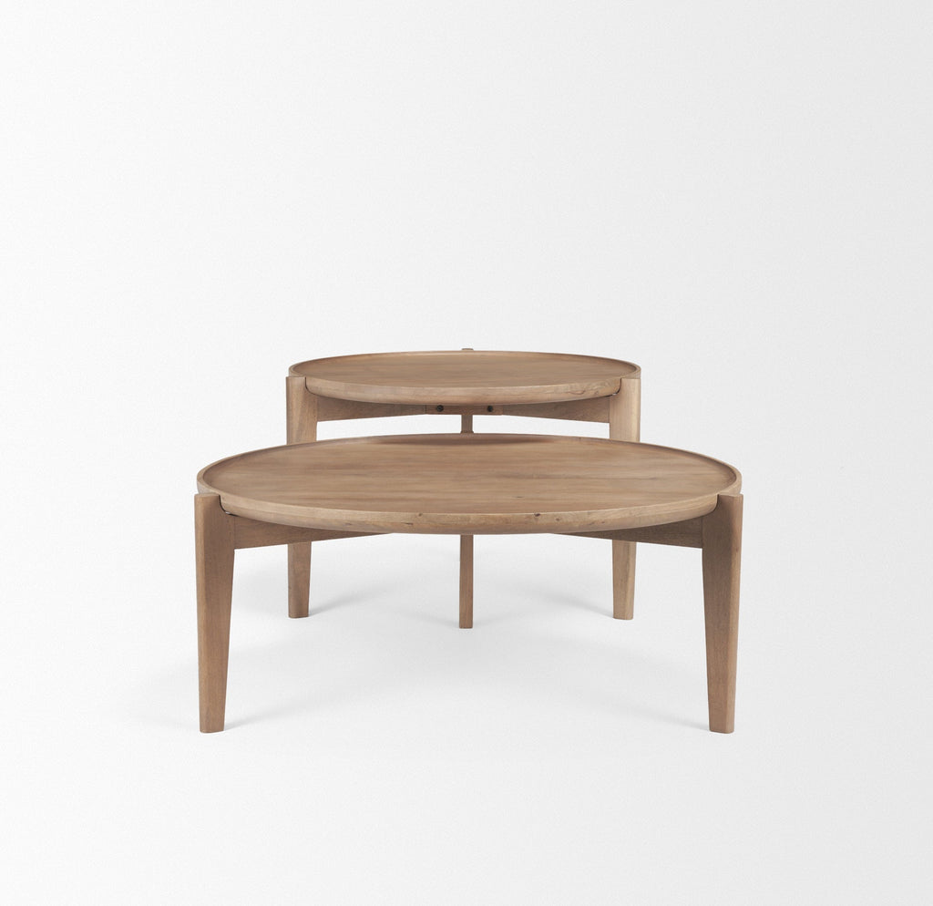 Mercana Cleaver 39.5" x 39.5" x 16" Solid Wood Coffee Table