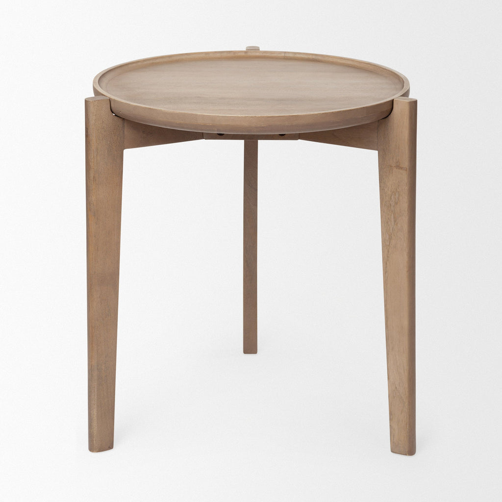 Mercana Cleaver 23.5" x 23.5" x 24" Solid Wood Side Table