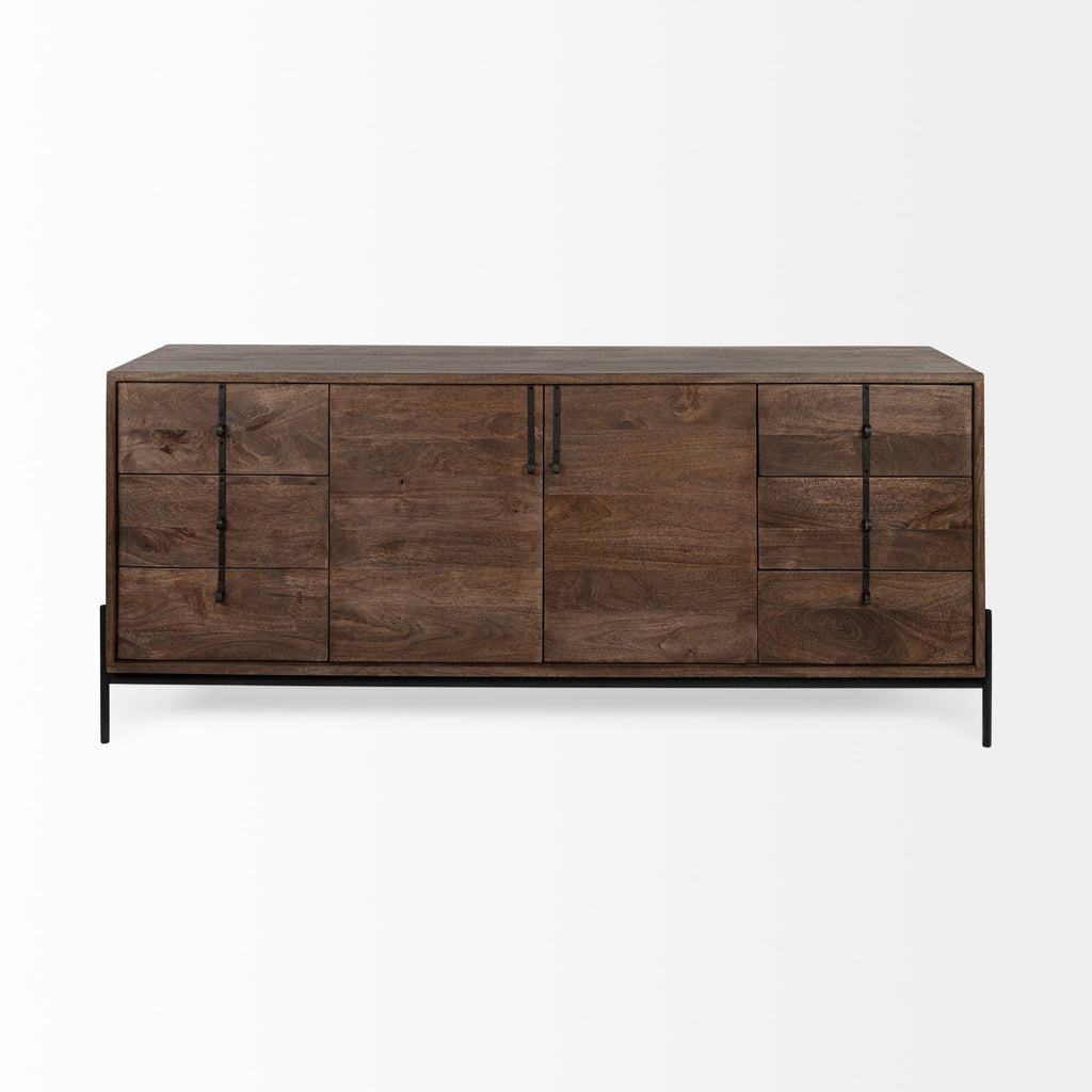 Mercana Glenn 71.5" x 18" x 30" Solid Wood Sideboard