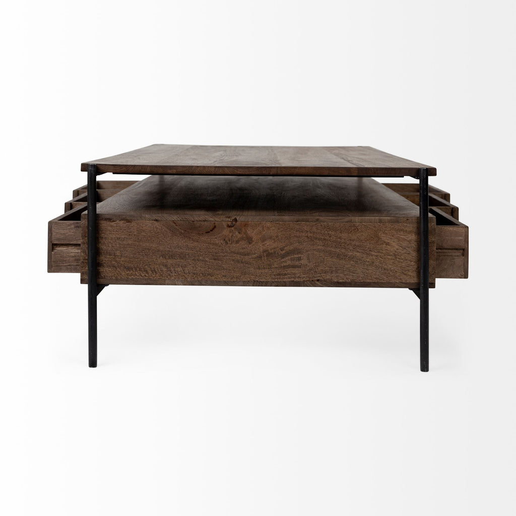 Mercana Glenn 55.8" x 30.5" x 17" Solid Wood Coffee Table
