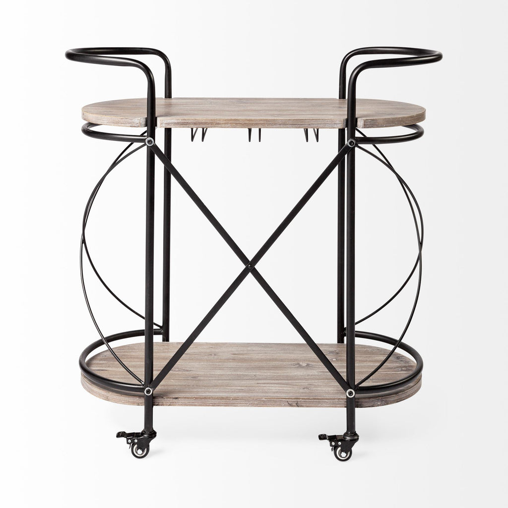 Mercana Marlon 34.6" x 15.4" x 34.3" Bar Cart