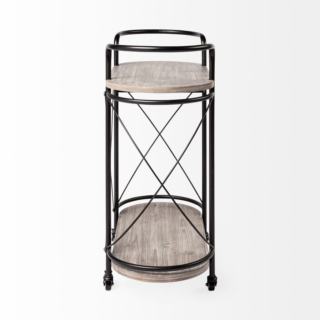 Mercana Marlon 34.6" x 15.4" x 34.3" Bar Cart