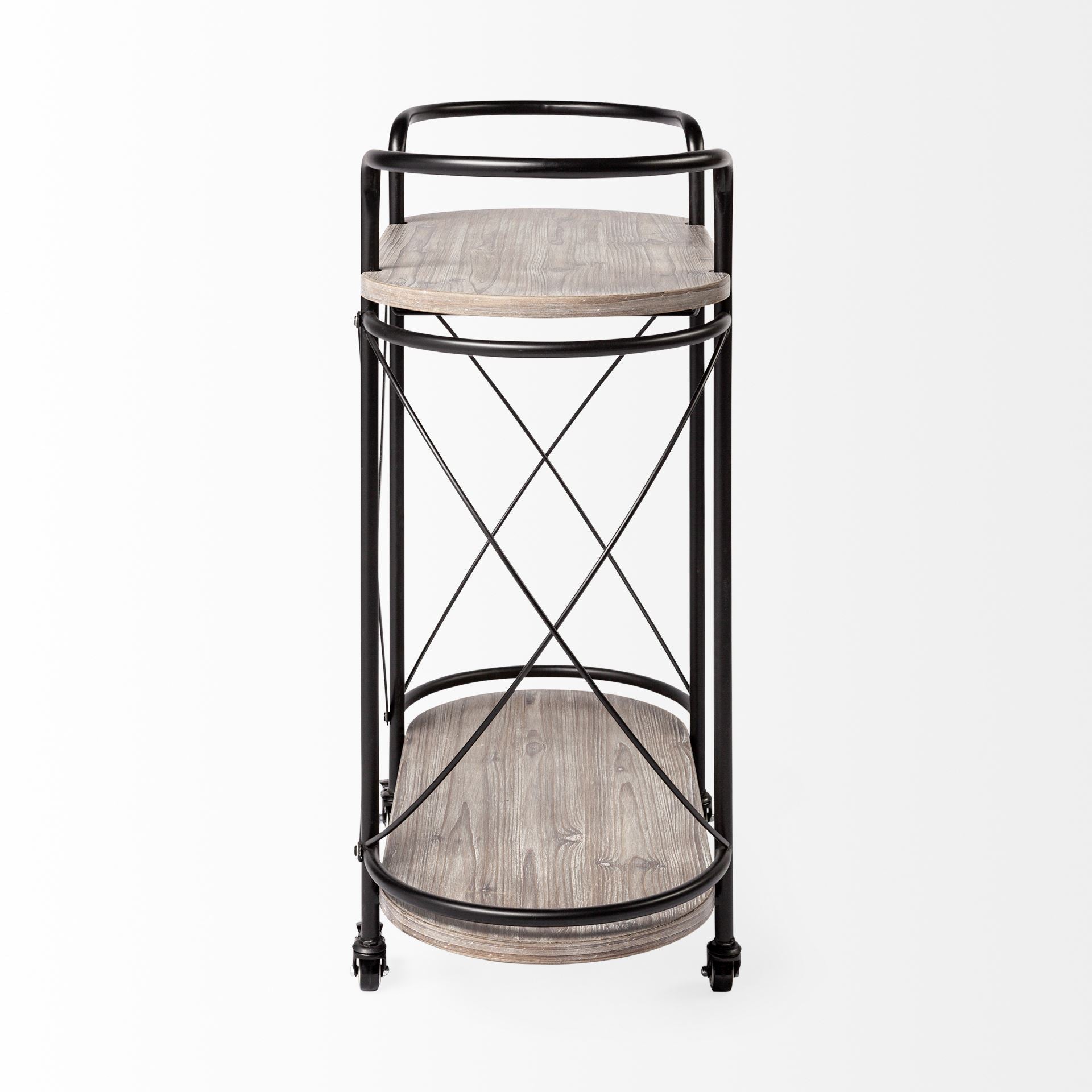 Mercana Marlon 34.6" x 15.4" x 34.3" Bar Cart