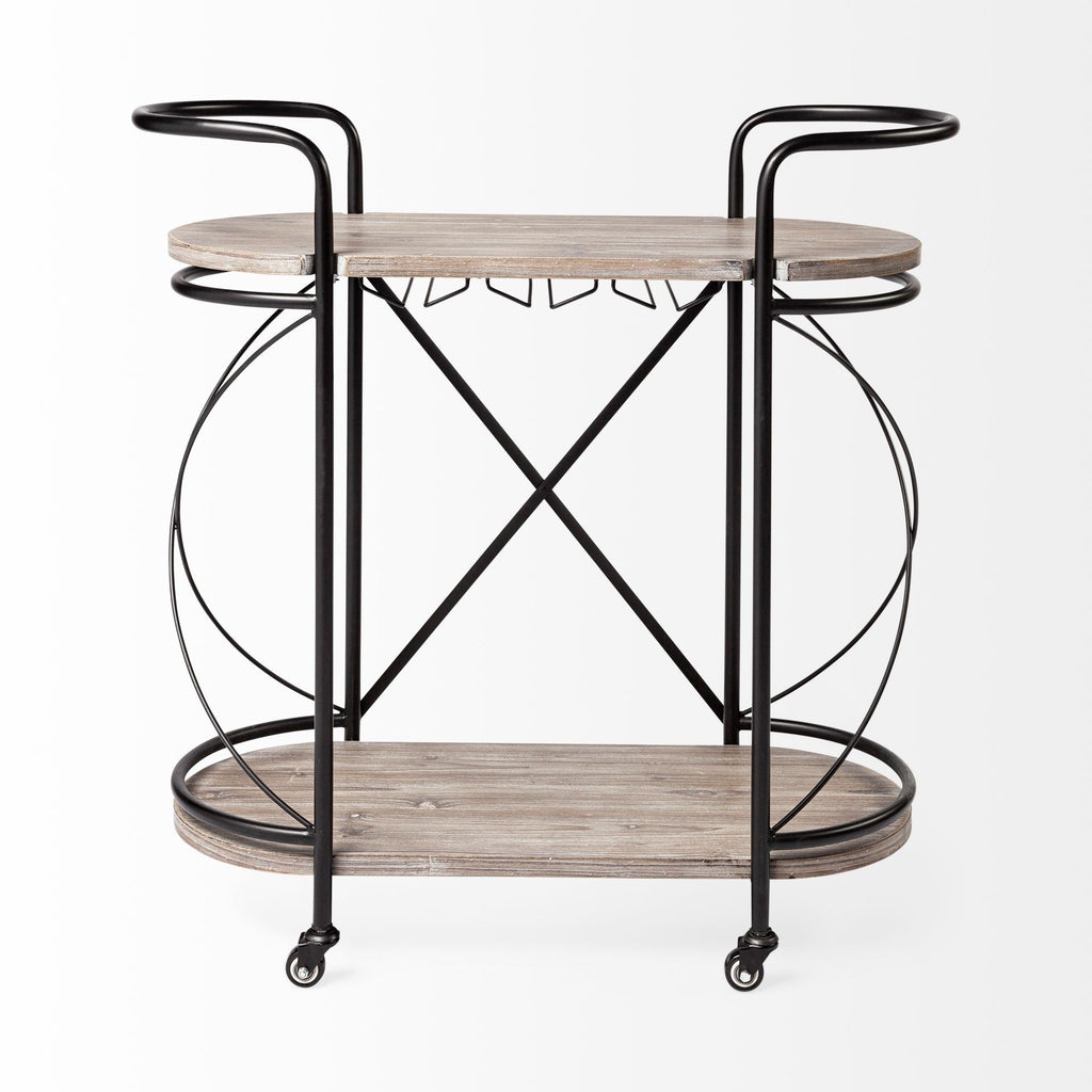 Mercana Marlon 34.6" x 15.4" x 34.3" Bar Cart