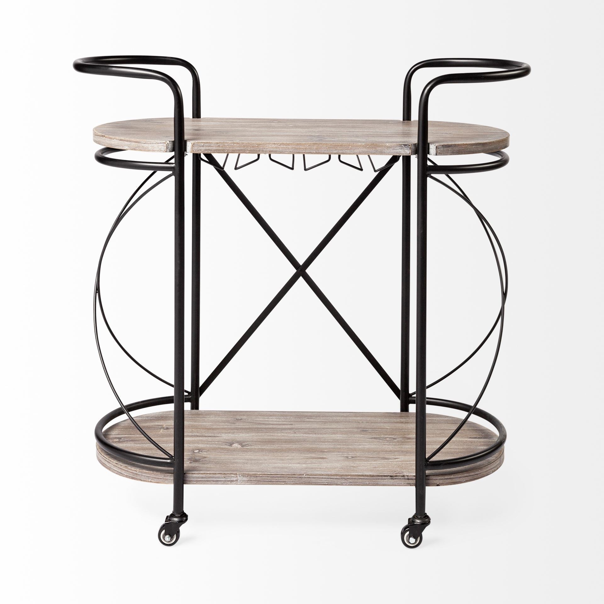 Mercana Marlon 34.6" x 15.4" x 34.3" Bar Cart