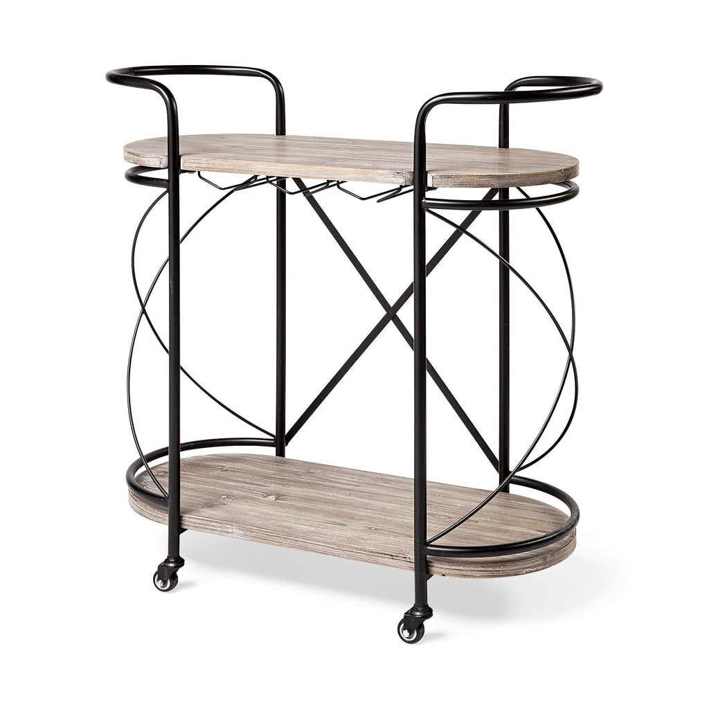 Mercana Marlon 34.6" x 15.4" x 34.3" Bar Cart