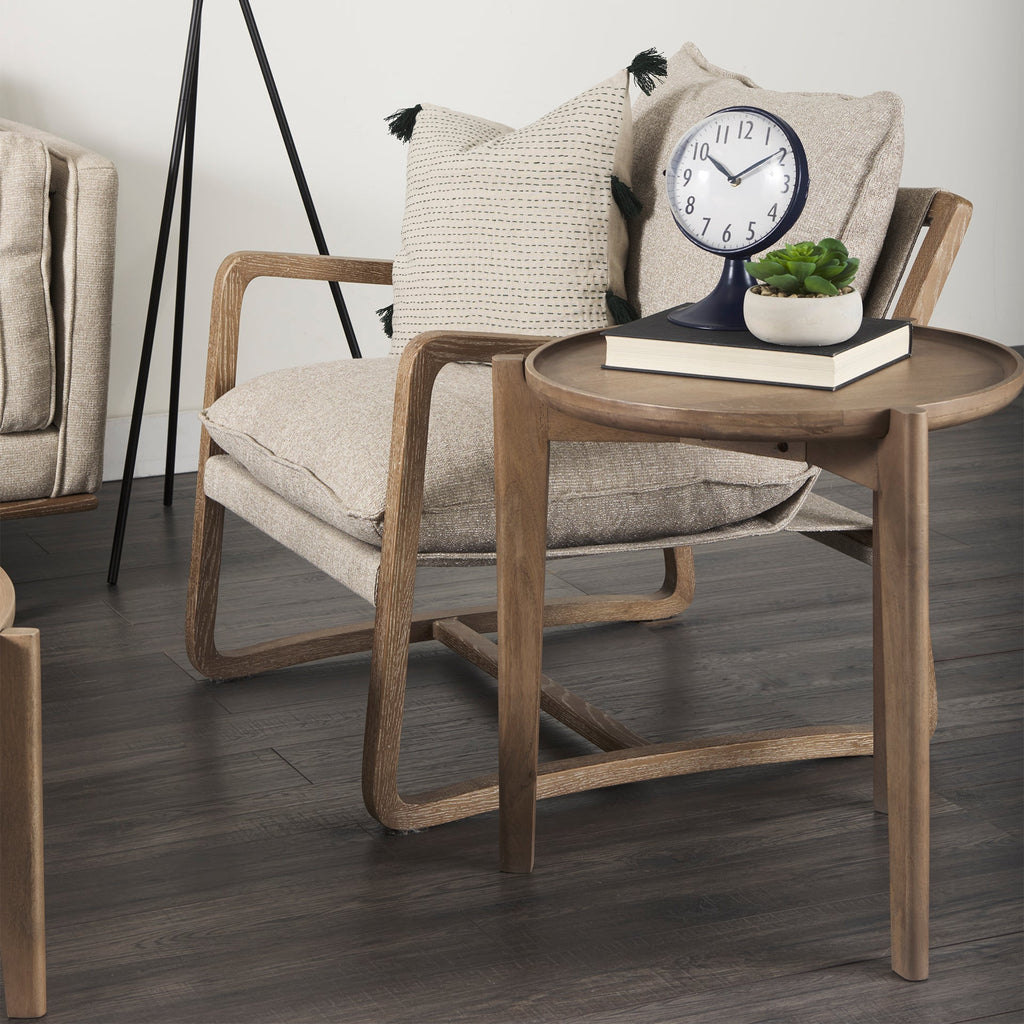 Mercana Cleaver 23.5" x 23.5" x 24" Solid Wood Side Table