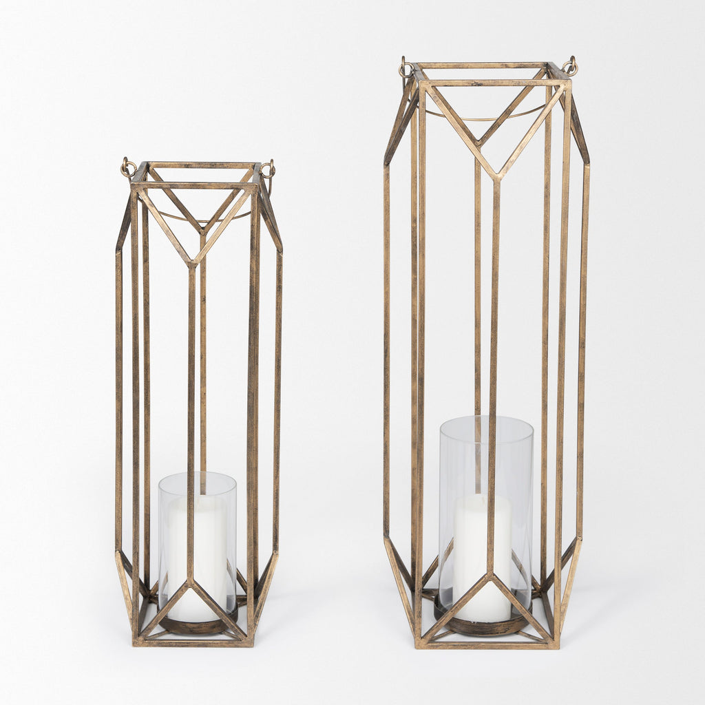 Mercana Ivy 10.2" x 10.2" x 36" Metal Lantern