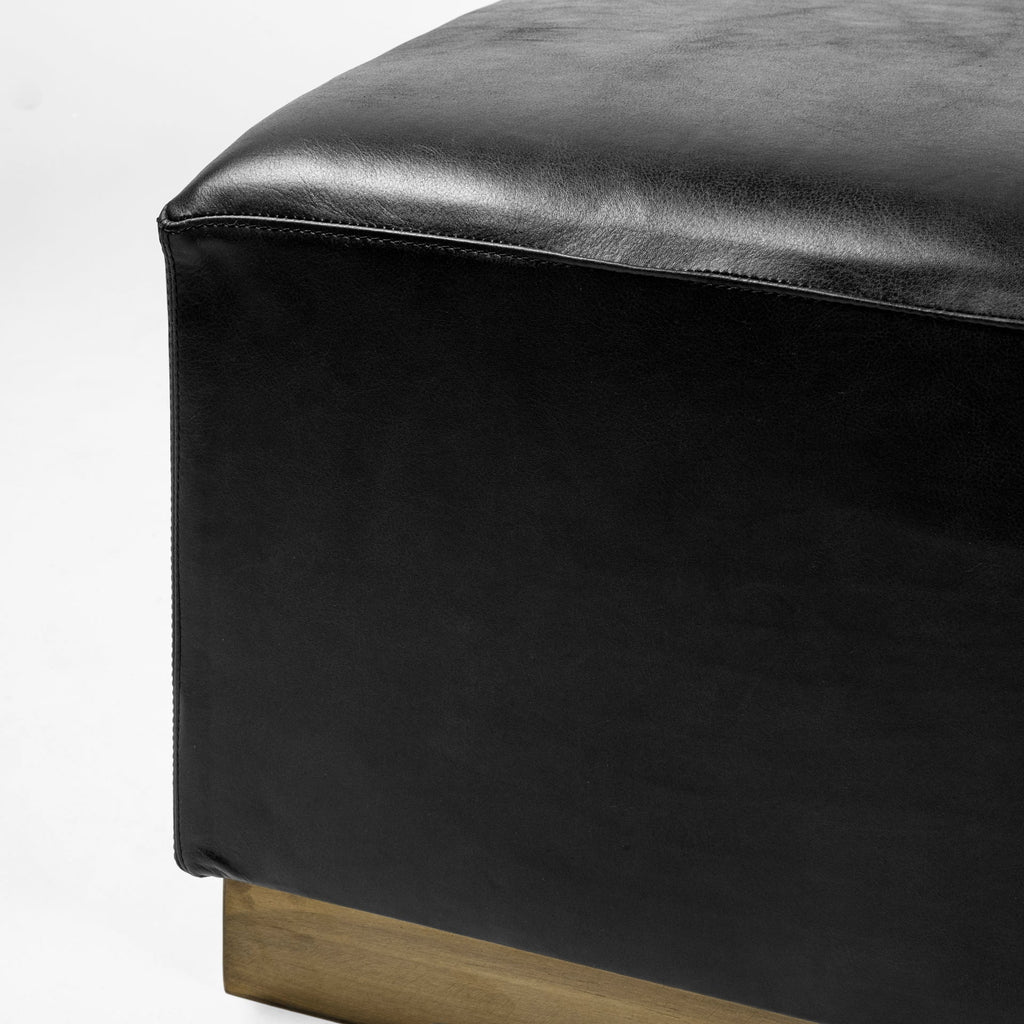 Mercana Minara 36" x 36" x 16" Leather Ottoman