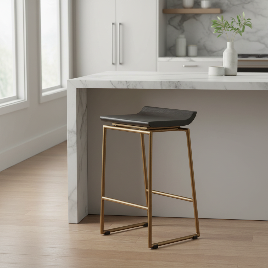 Mercana Givens 14" x 15.5" x 26" Solid Wood Counter Stool