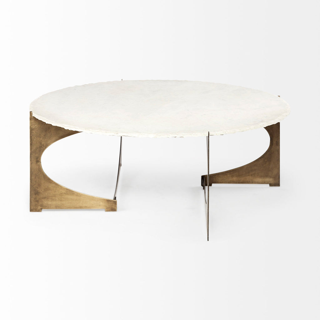 Mercana Reinhold 49" x 49" x 17" Stone Coffee Table