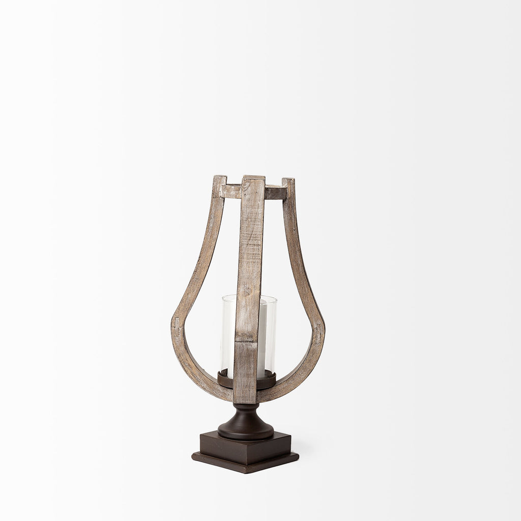 Mercana Brillion 7.5" x 7.3" x 16.9" Solid Wood Candle Holder