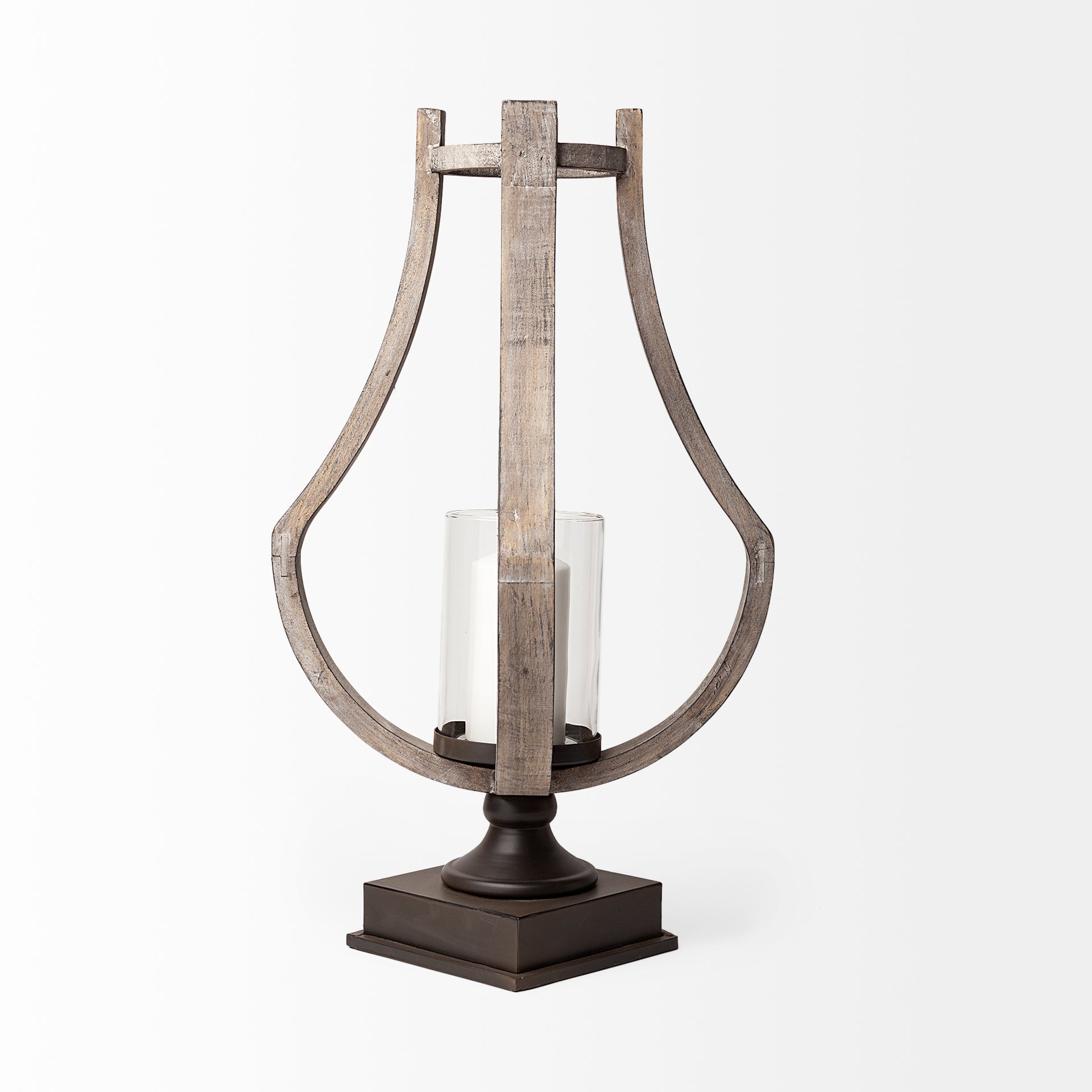 Mercana Brillion 11" x 10.8" x 25" Solid Wood Candle Holder