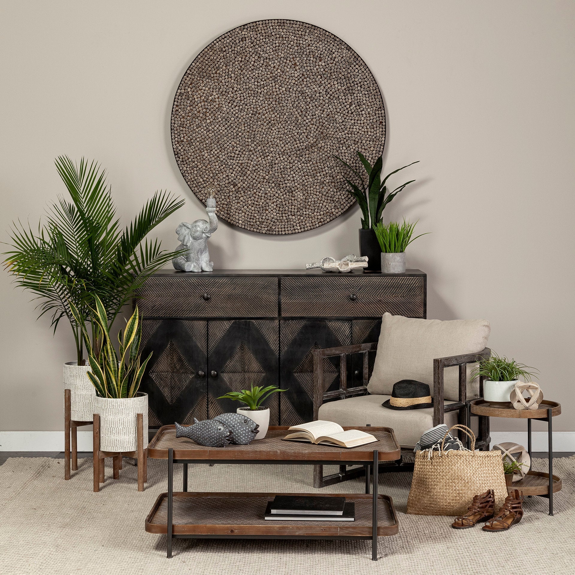 Mercana Kade 16.9" x 16.9" x 18.9" Solid Wood Side Table