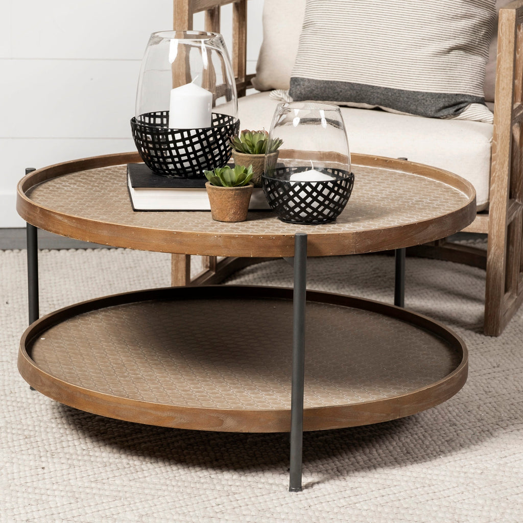 Mercana Kade 33.1" x 33.1" x 17.3" Metal Coffee Table