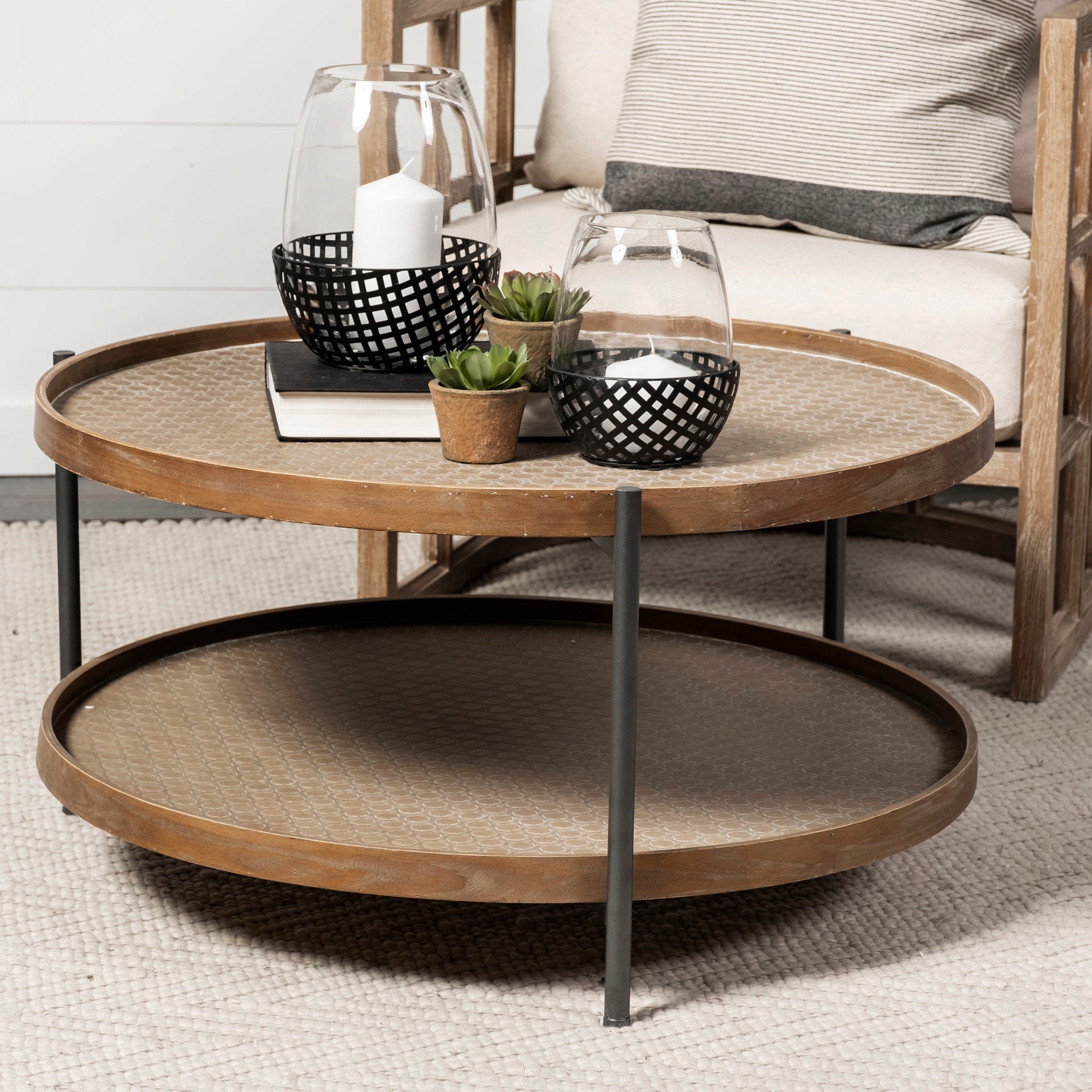 Mercana Kade 33.1" x 33.1" x 17.3" Metal Coffee Table