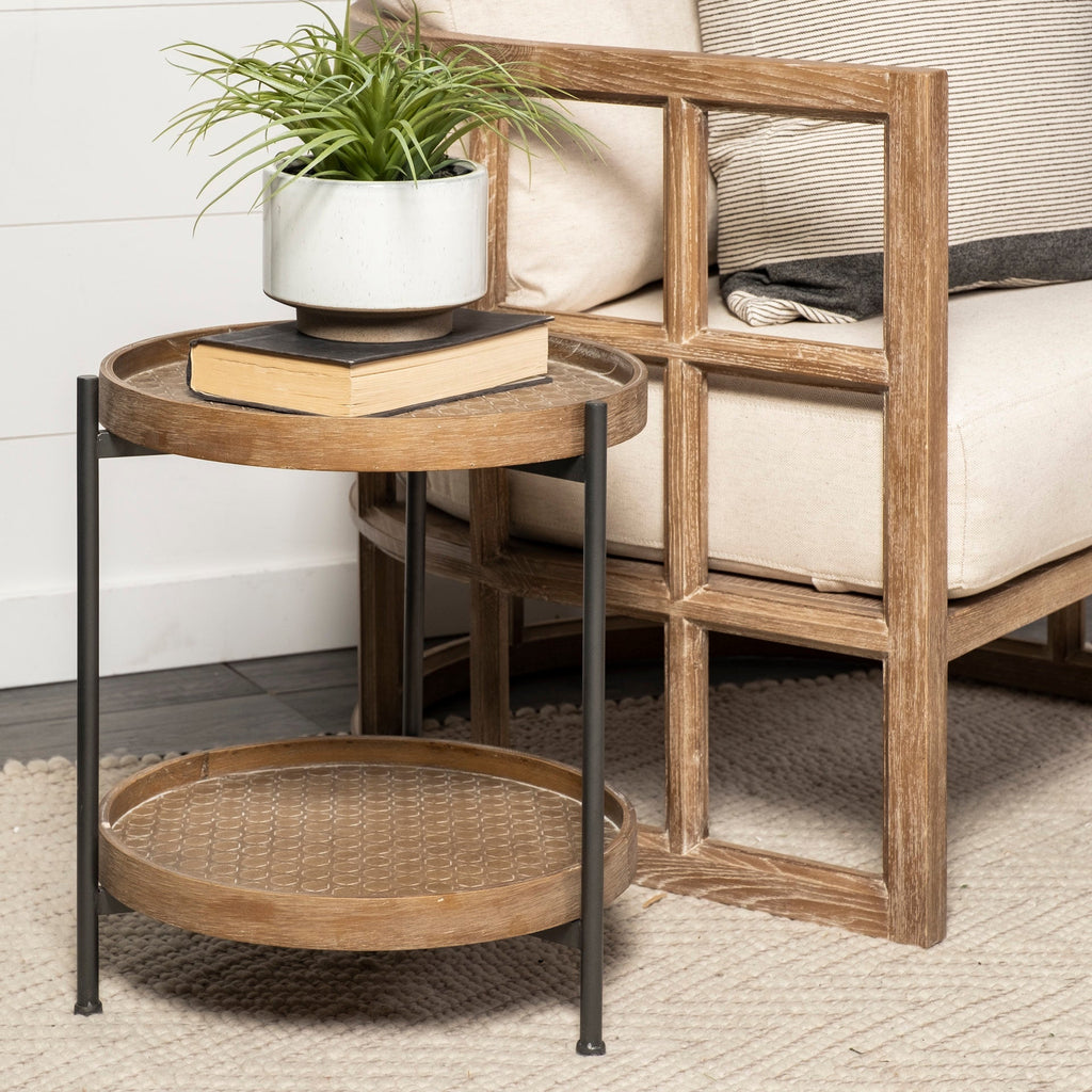 Mercana Kade 16.9" x 16.9" x 18.9" Solid Wood Side Table