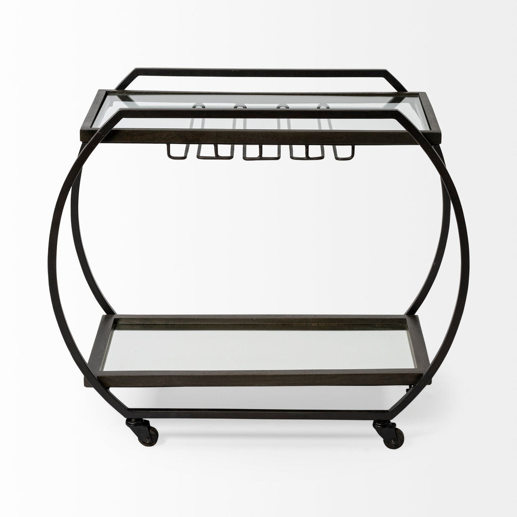 Mercana Chriselle 38" x 18.5" x 32.5" Bar Cart