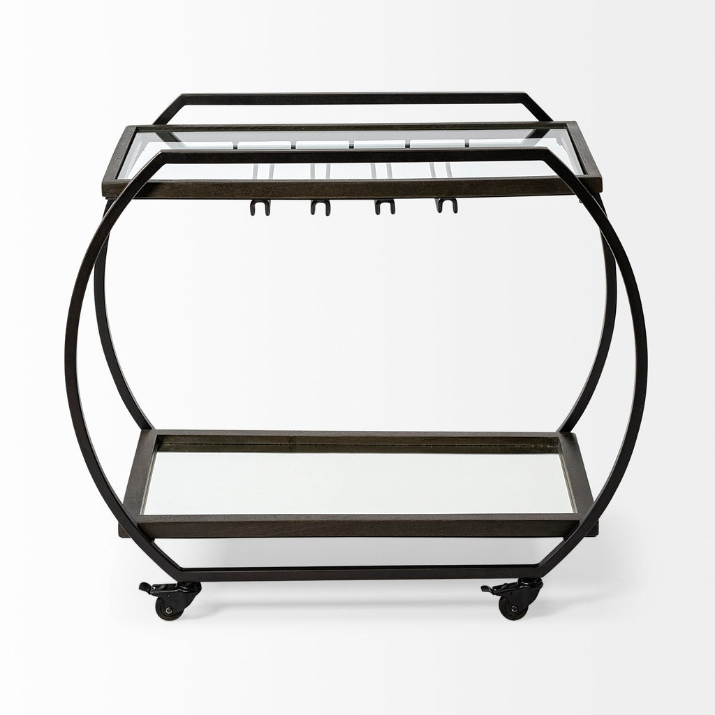 Mercana Chriselle 38" x 18.5" x 32.5" Bar Cart