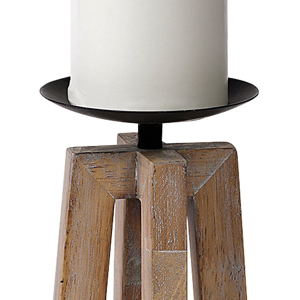 Mercana Astra 4.3" x 4.3" x 9.1" Solid Wood Candle Holder