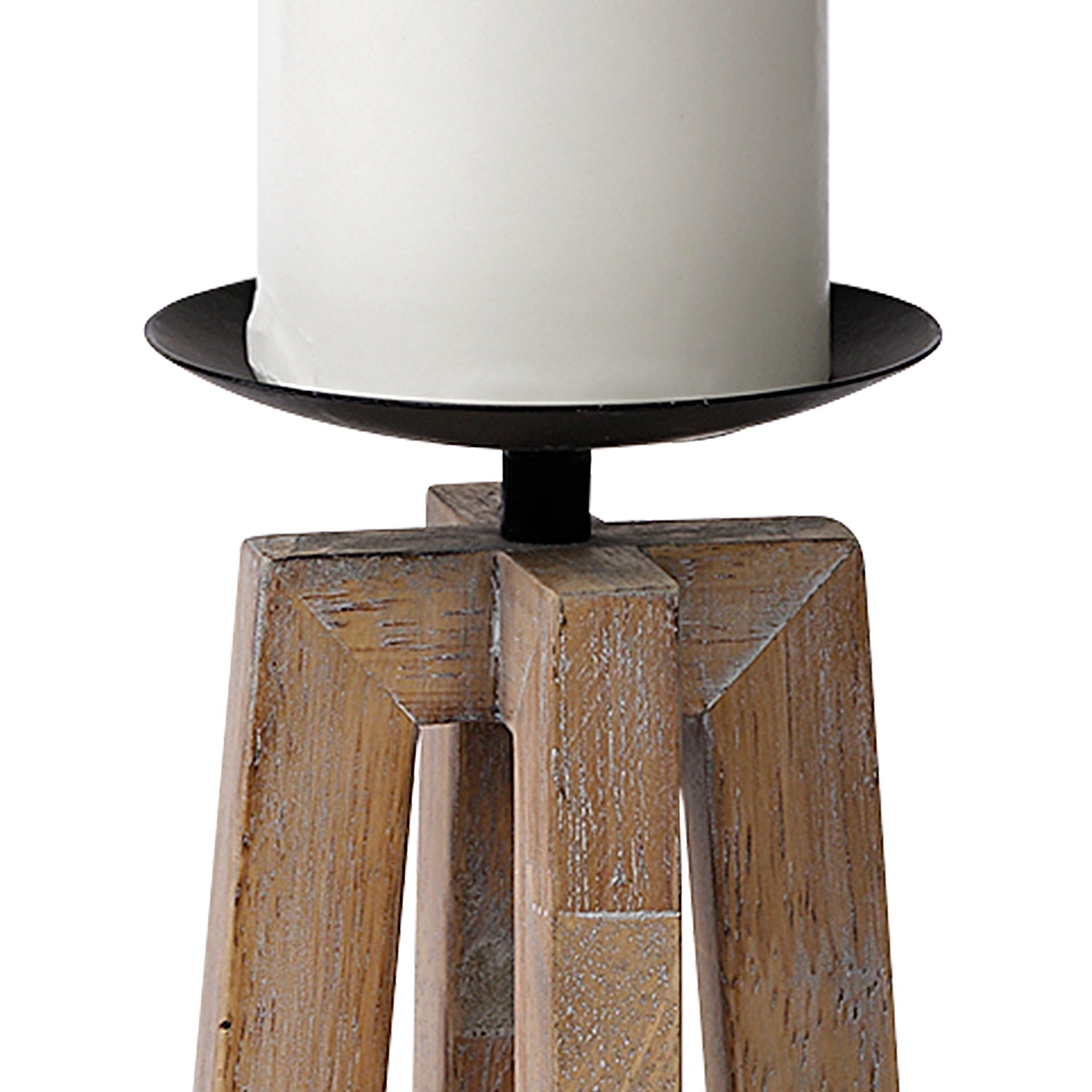 Mercana Astra 4.3" x 4.3" x 9.1" Solid Wood Candle Holder