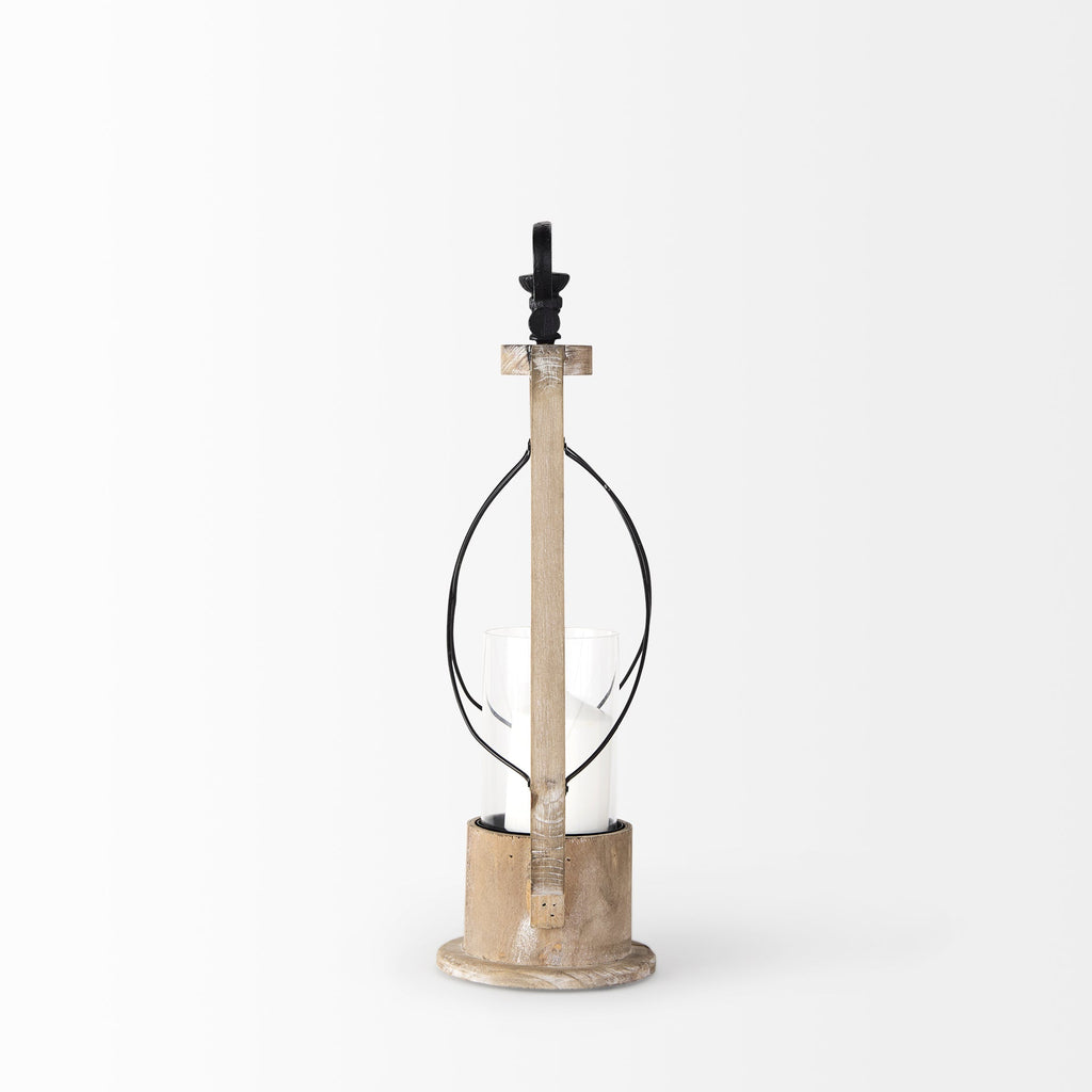Mercana Zain 10" x 5.7" x 21.3" Solid Wood Lantern