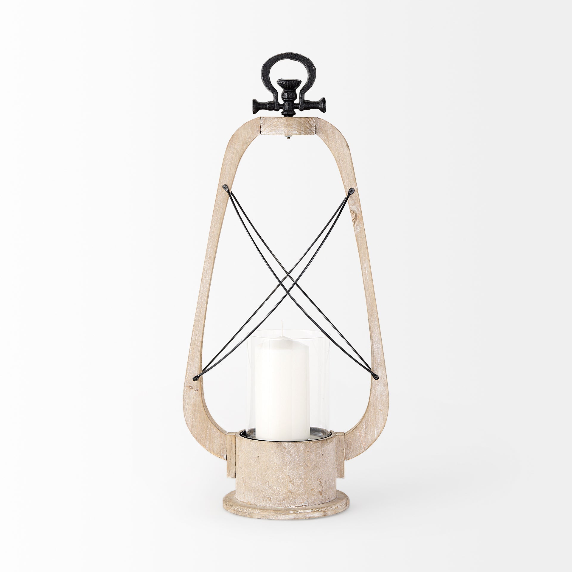 Mercana Zain 11.4" x 5.9" x 25" Glass Lantern