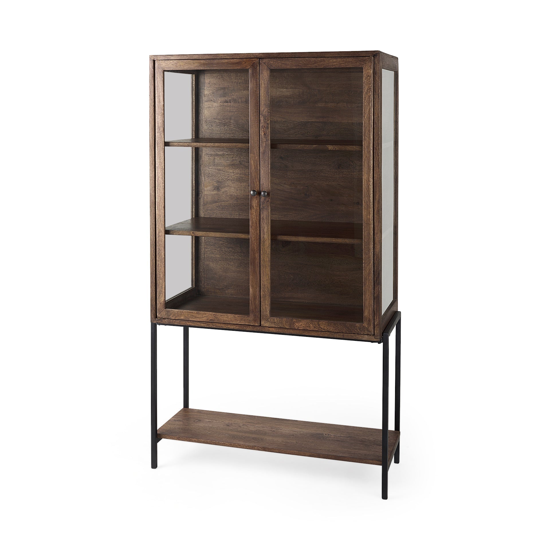 Mercana Arelius 36" x 18.5" x 63" Solid Wood Display Cabinet