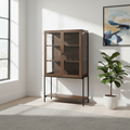 Mercana Arelius 36" x 18.5" x 63" Solid Wood Display Cabinet
