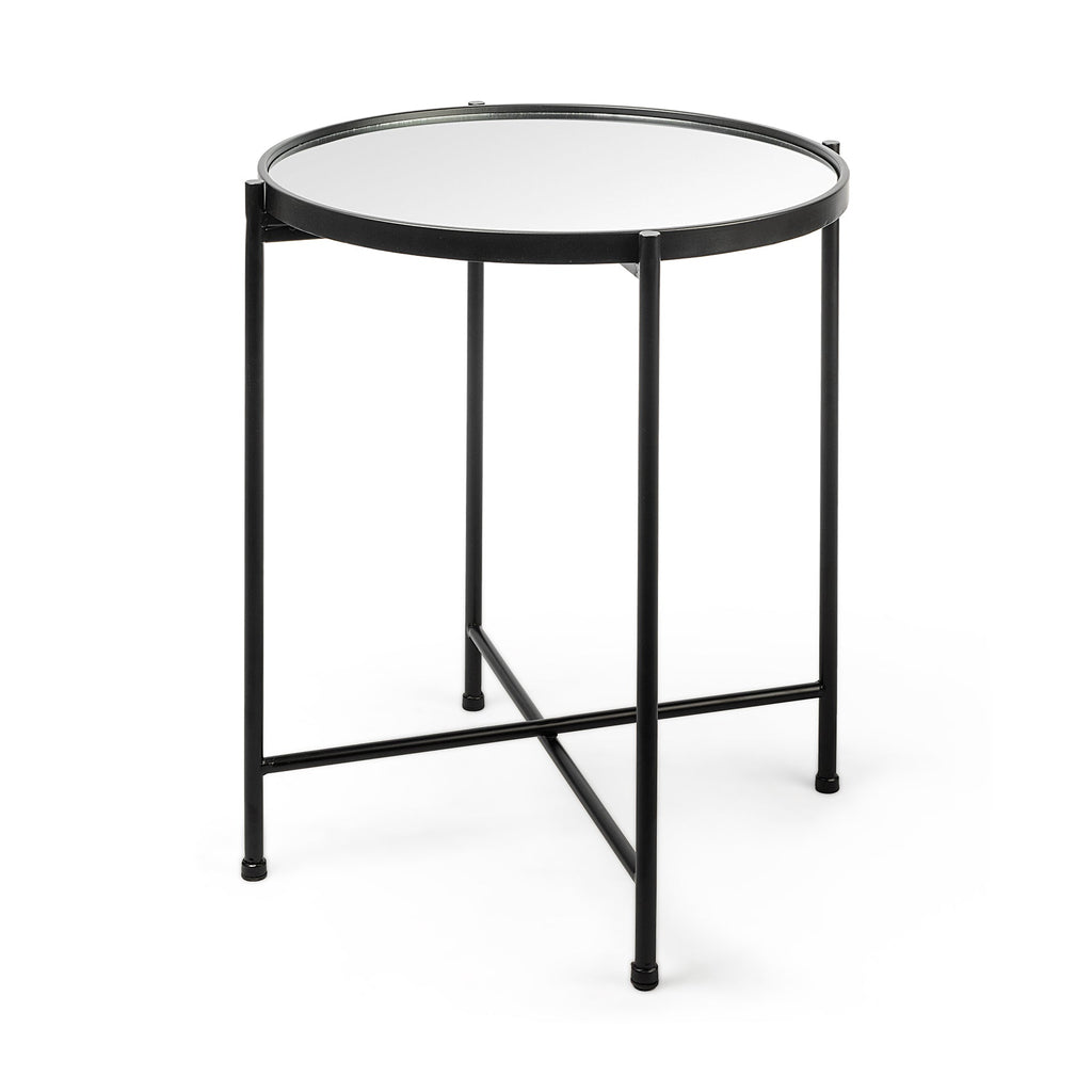 Mercana Samantha 19.7" x 19.7" x 24.2" Mirrored Glass Side Table