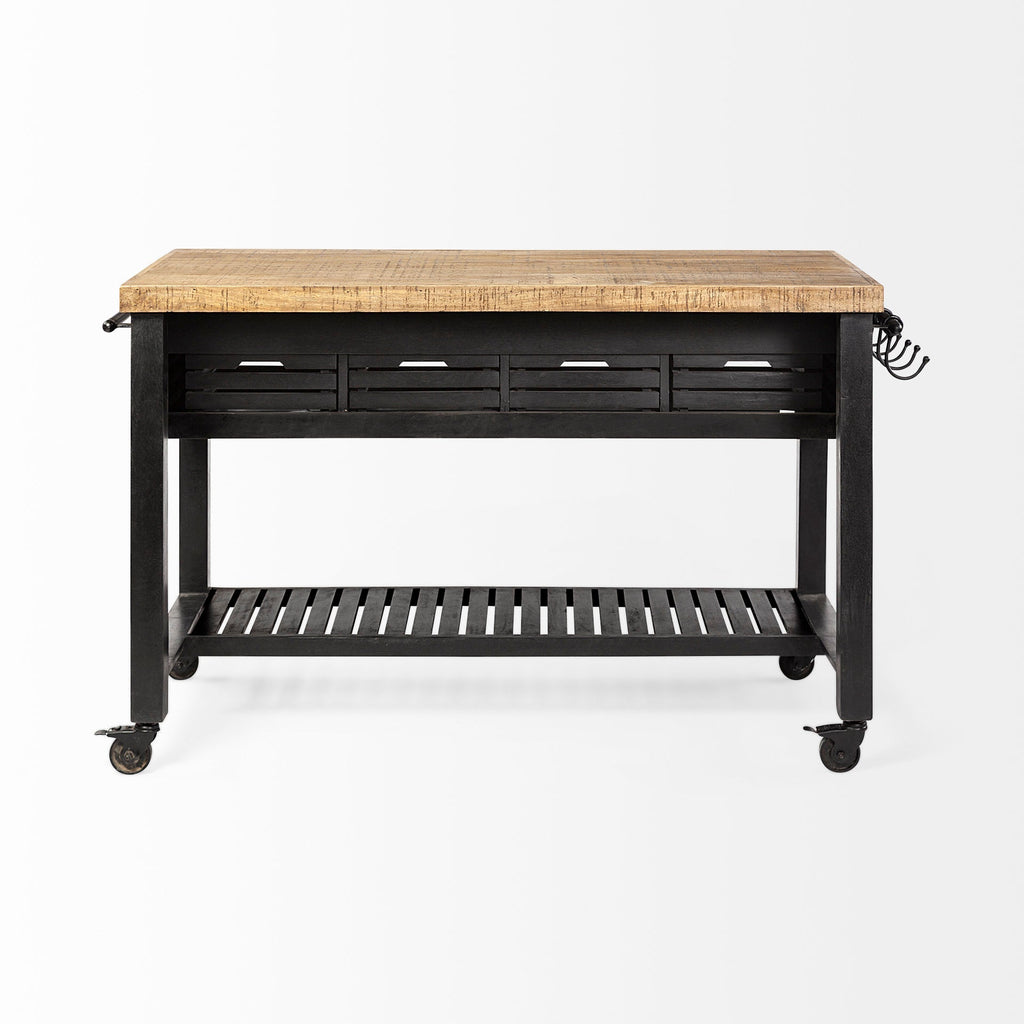 Mercana Columbia 62" x 28" x 36" Solid Wood Kitchen Island