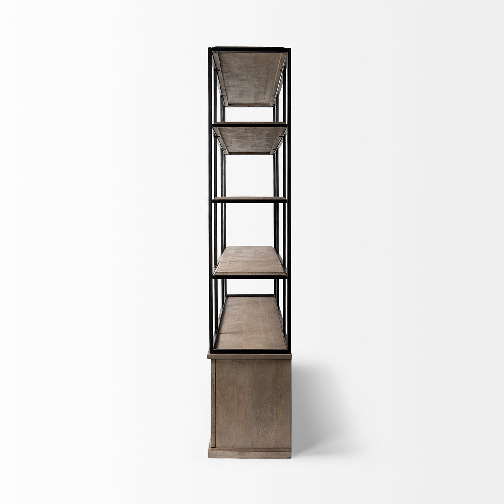 Mercana Braxton 81.5" x 18.5" x 90" Solid Wood Wall Shelf
