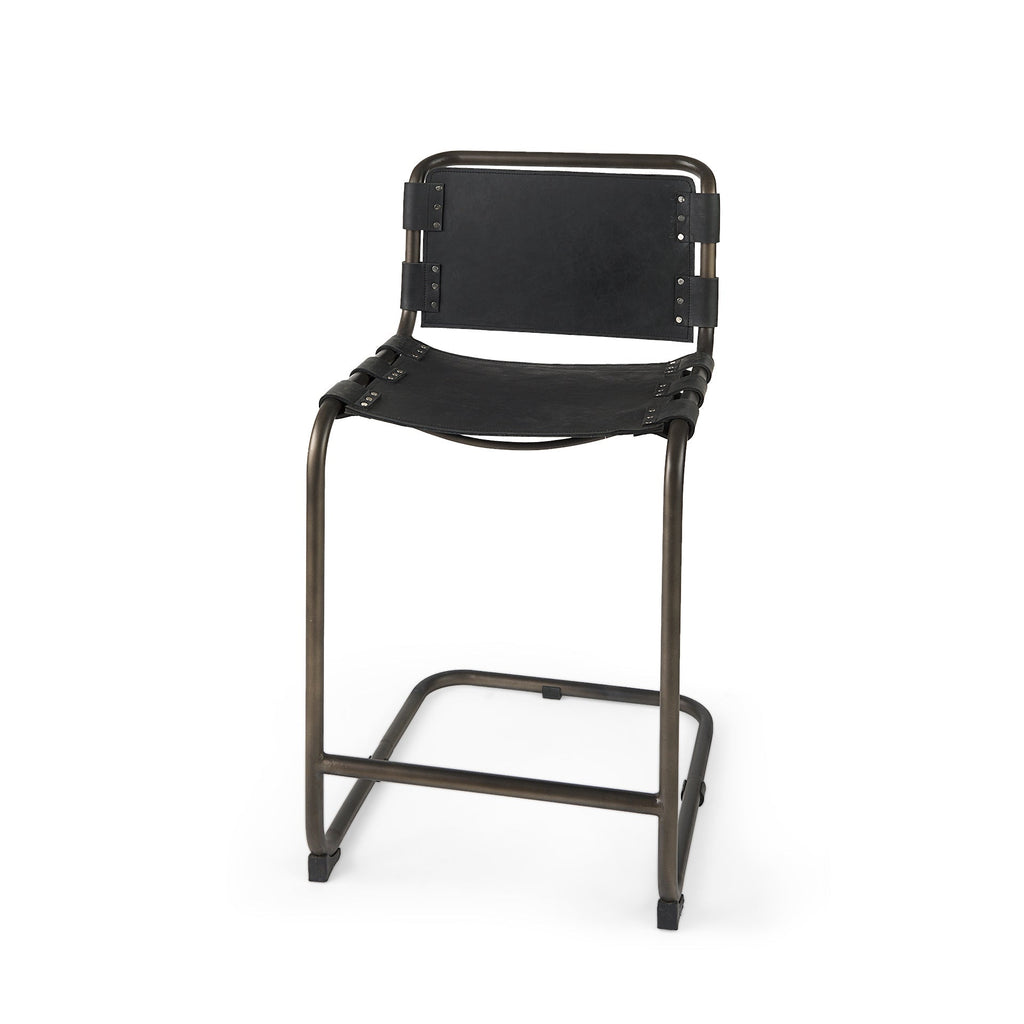 Mercana Berbick 20.5" x 24.8" x 39" Leather Stool