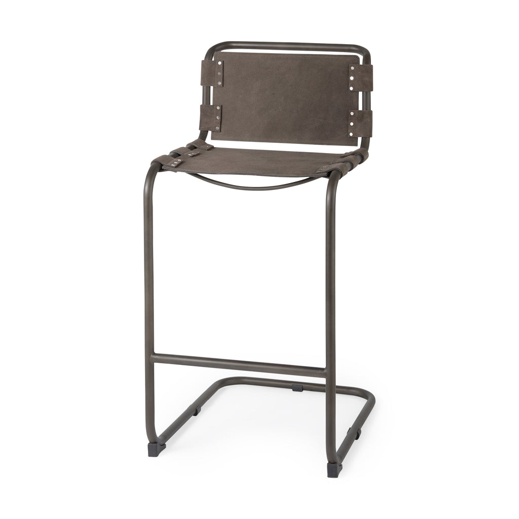 Mercana Berbick 20.5" x 24.8" x 43" Leather Stool