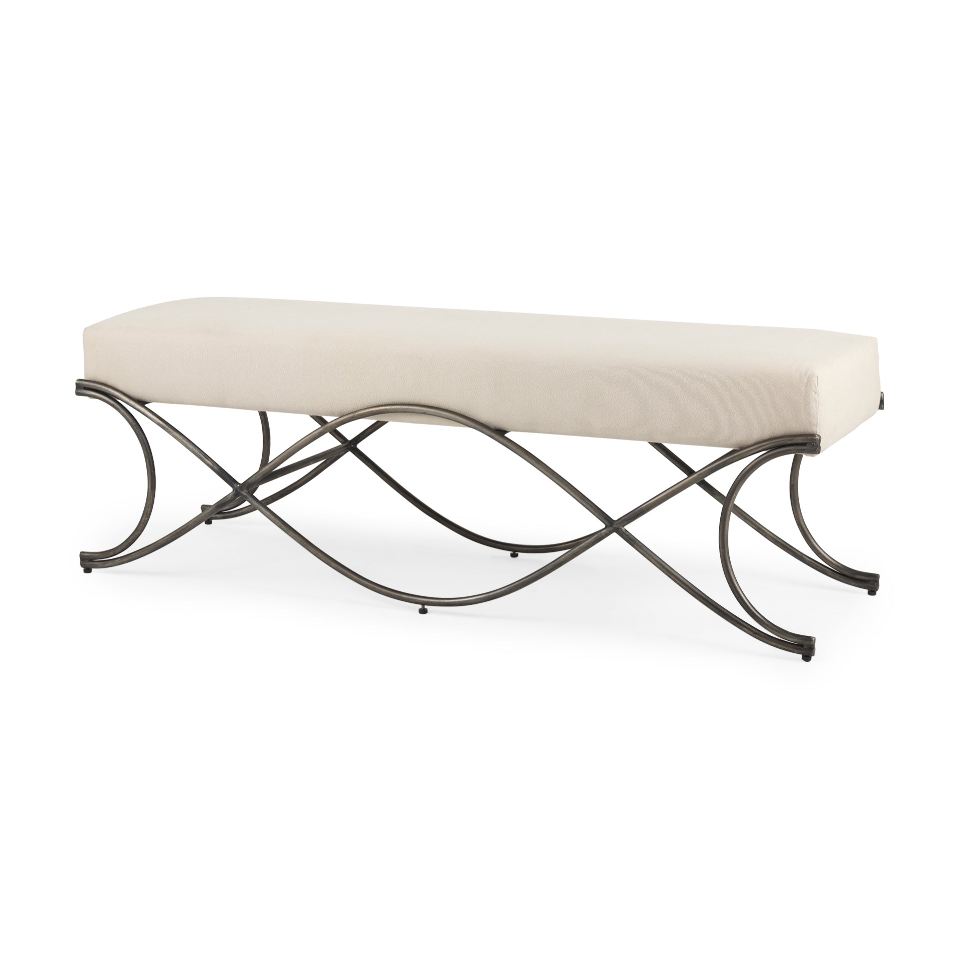Mercana Ayla 55" x 19.8" x 20.5" Metal Bench