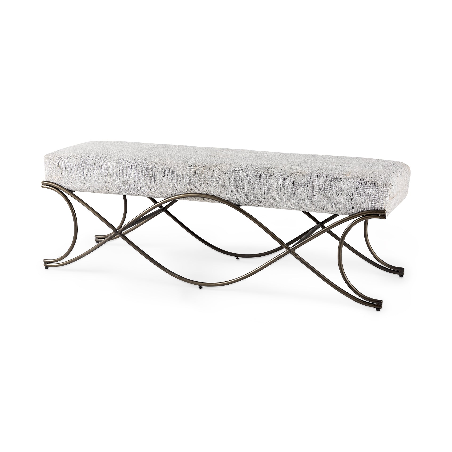 Mercana Ayla 55" x 17.6" x 18" Metal Bench