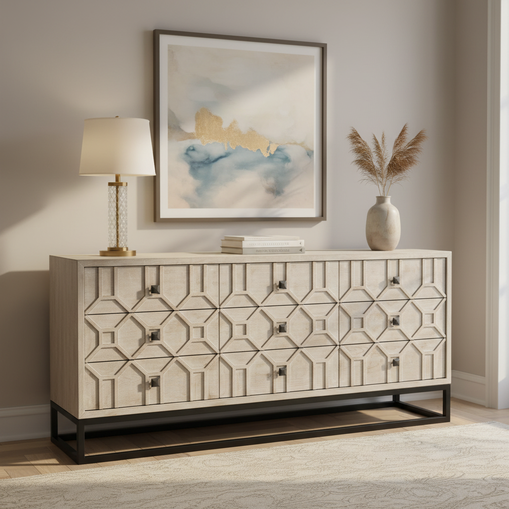 Mercana Genevieve 70.1" x 15.7" x 30.9" Solid + Manufactured Wood Sideboard