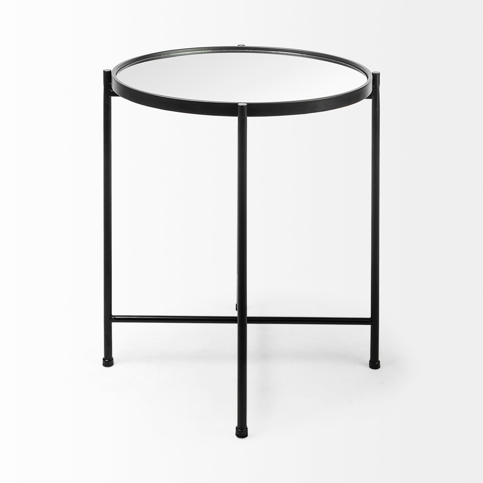 Mercana Samantha 19.7" x 19.7" x 24.2" Mirrored Glass Side Table