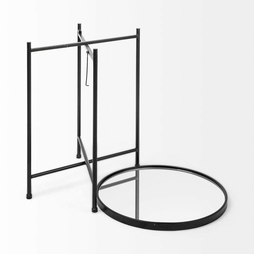 Mercana Samantha 19.7" x 19.7" x 24.2" Mirrored Glass Side Table