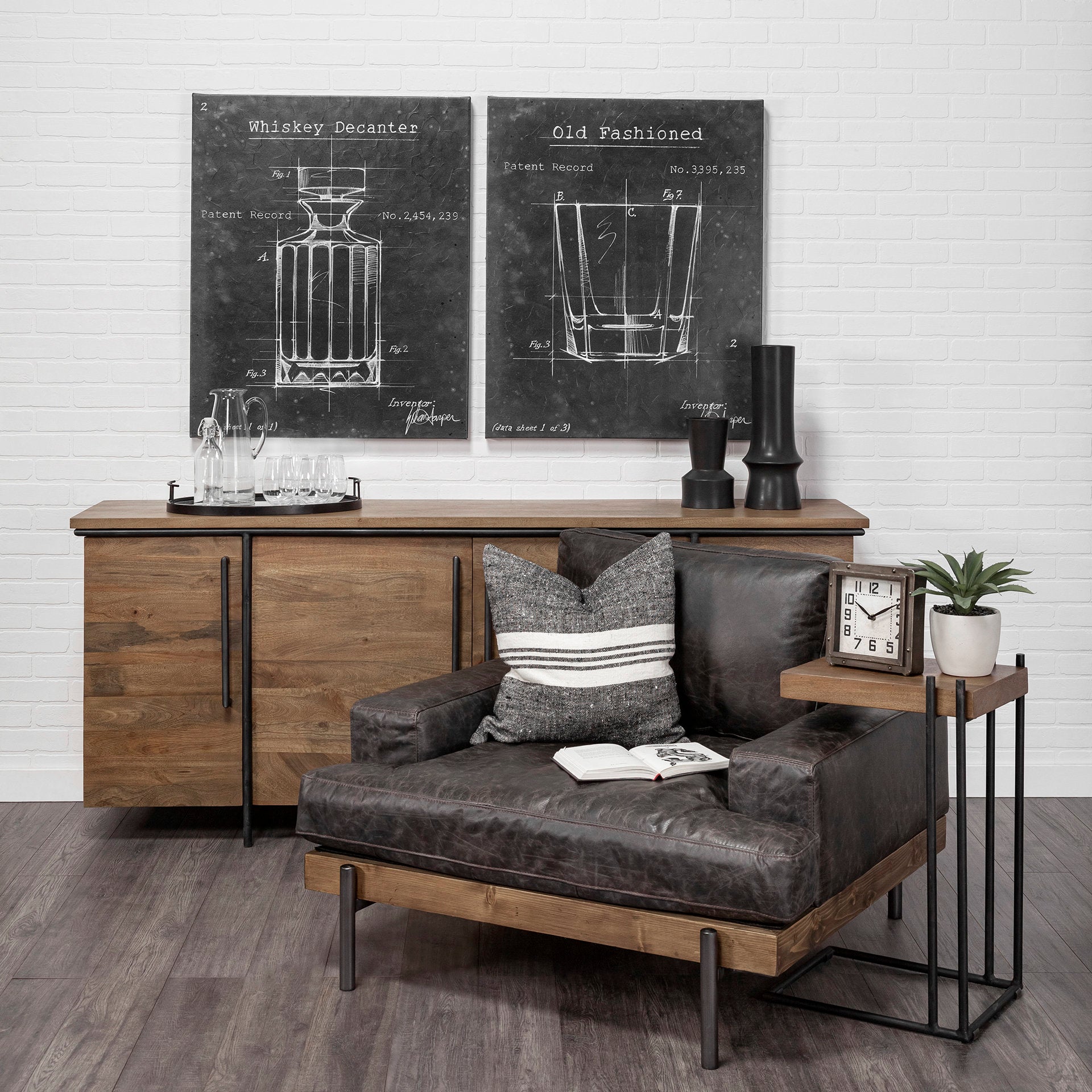 Mercana Maddox 17.1" x 13.5" x 27" Solid Wood Side Table