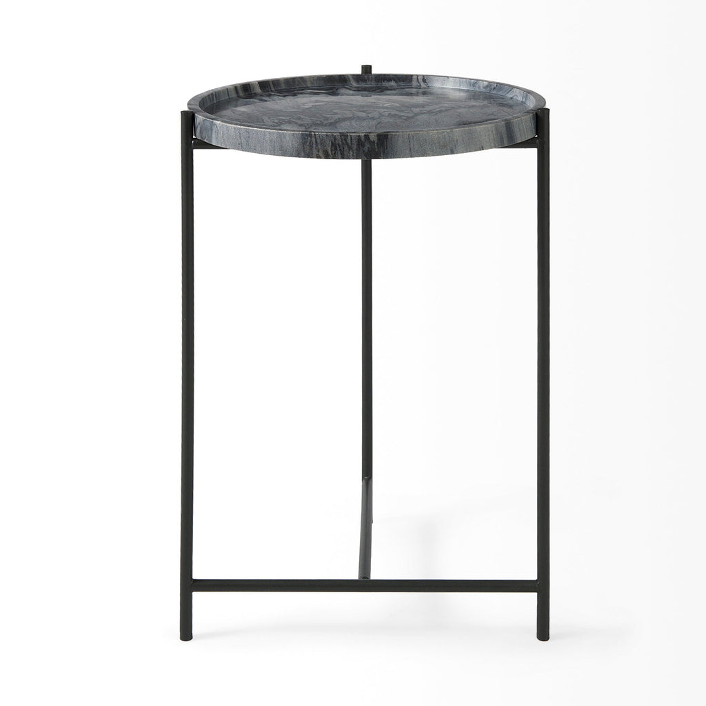 Mercana Stella 16.5" x 16.5" x 23" Marble Side Table