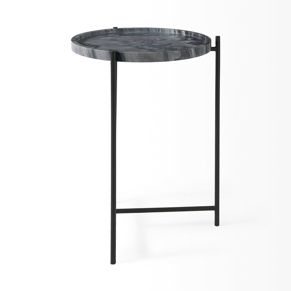 Mercana Stella 16.5" x 16.5" x 23" Marble Side Table