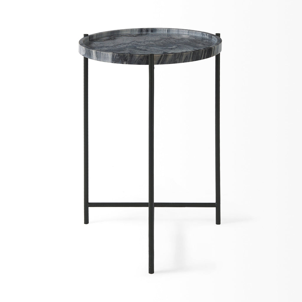 Mercana Stella 16.5" x 16.5" x 23" Marble Side Table