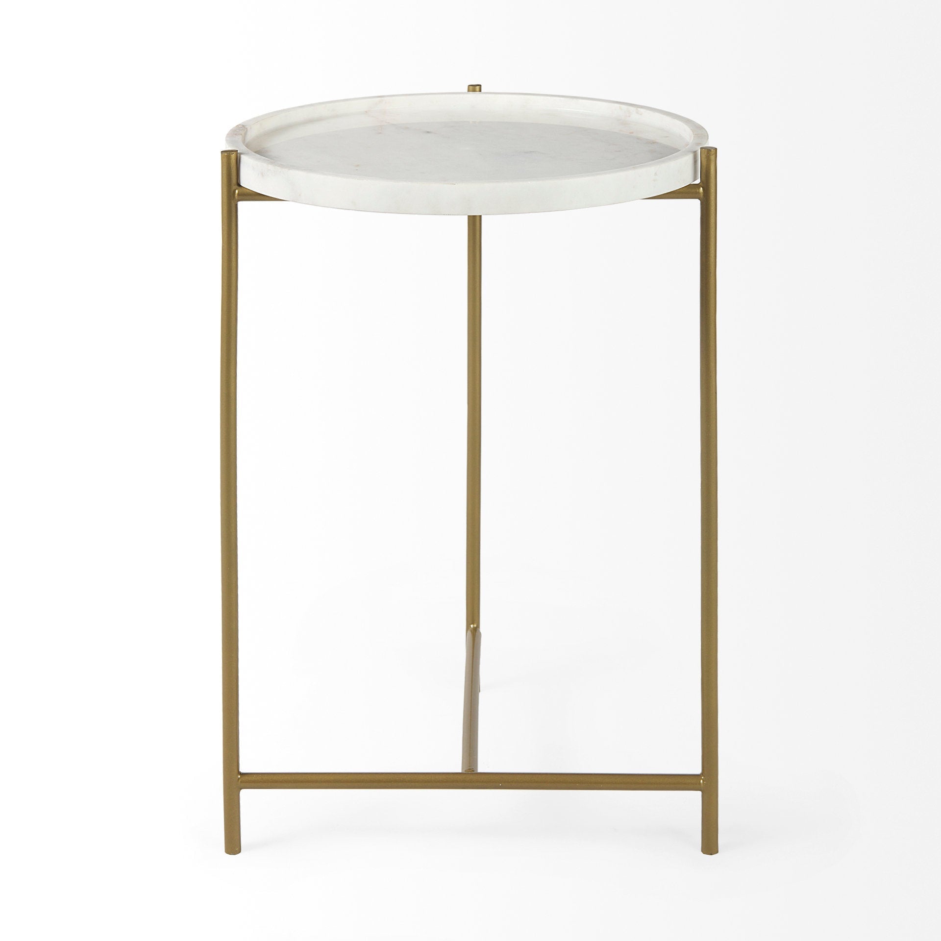 Mercana Stella 16.5" x 16.5" x 23" Marble Side Table
