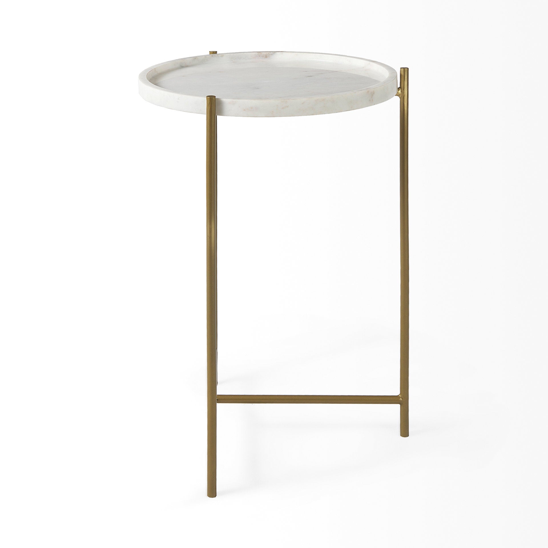 Mercana Stella 16.5" x 16.5" x 23" Marble Side Table