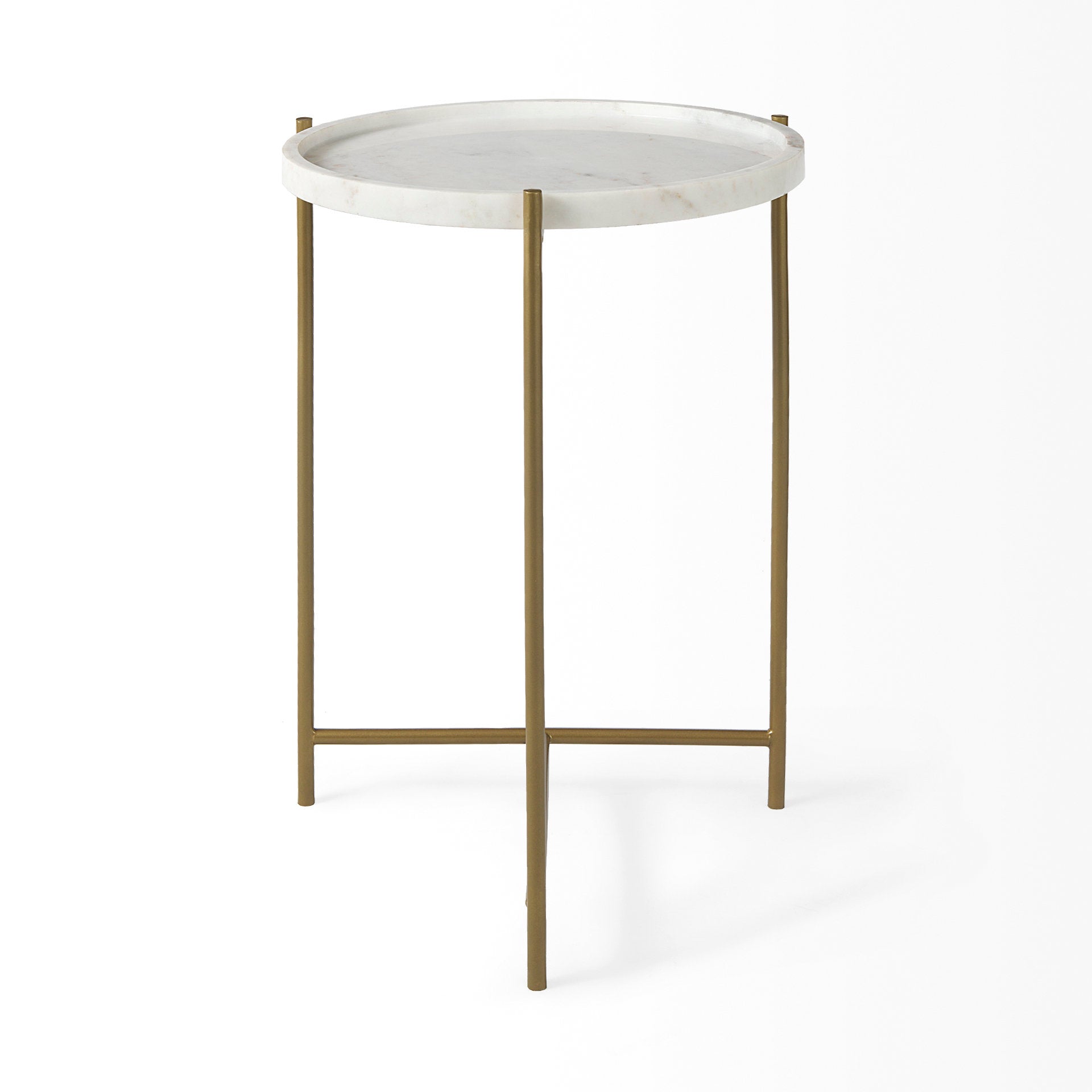 Mercana Stella 16.5" x 16.5" x 23" Marble Side Table