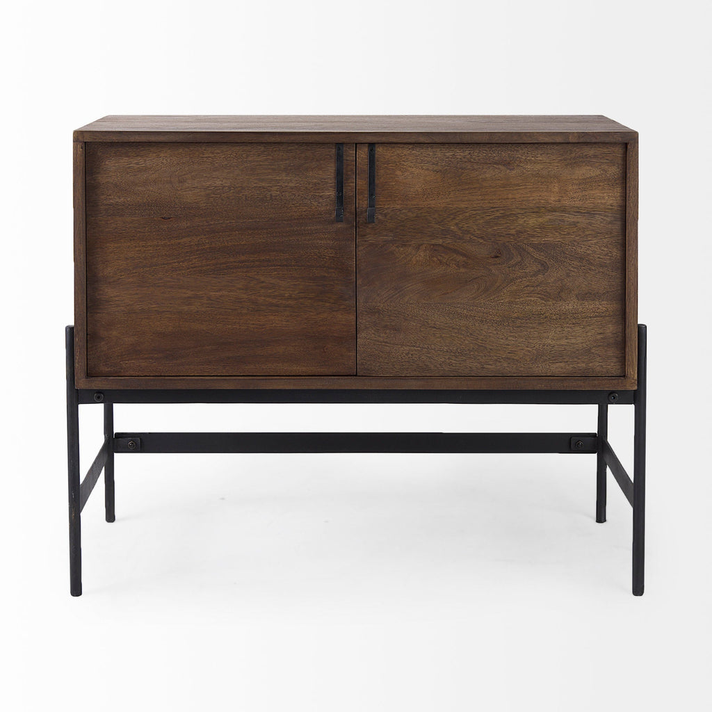 Mercana Glenn 37.5" x 16" x 30" Iron,Solid Wood Accent Cabinet