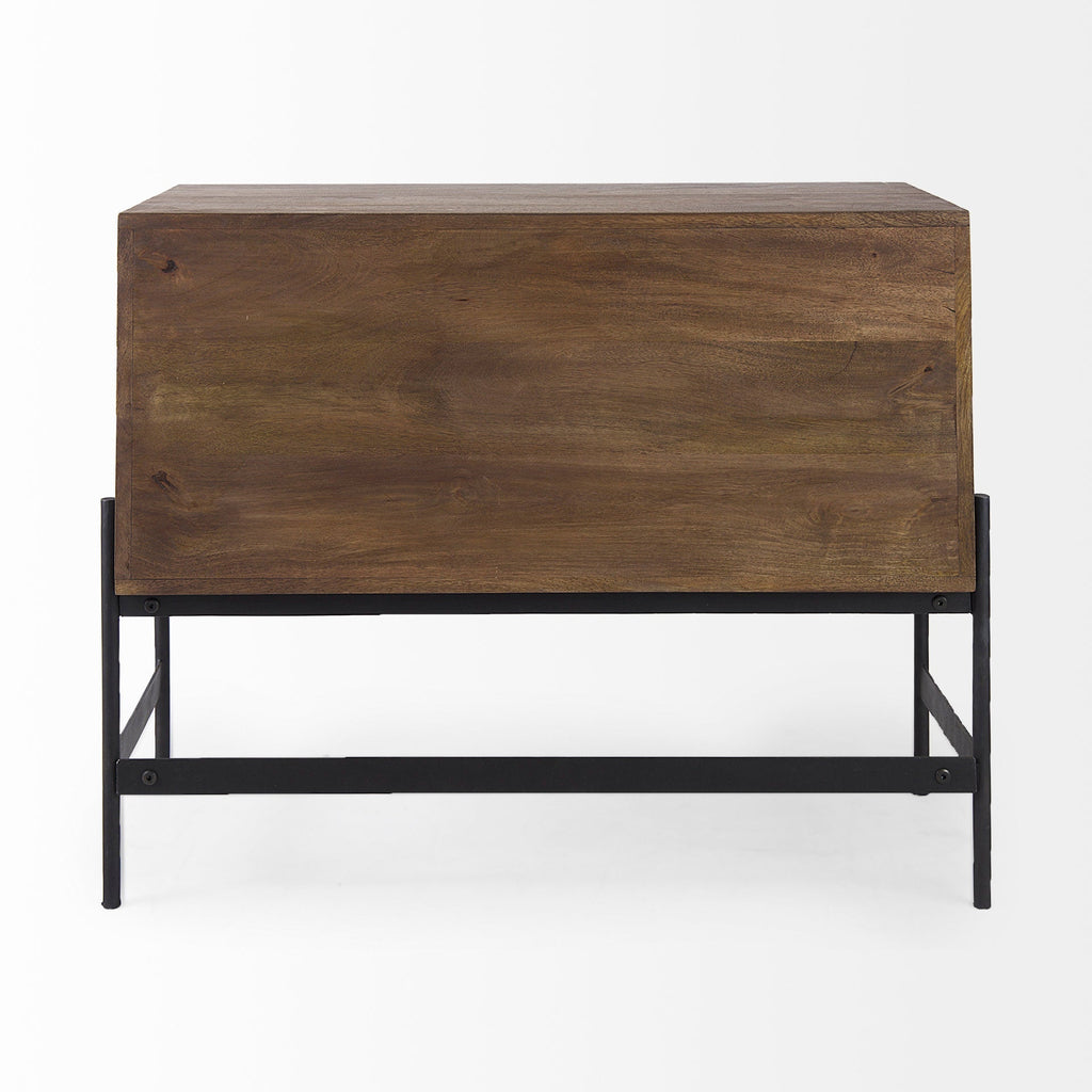 Mercana Glenn 37.5" x 16" x 30" Iron,Solid Wood Accent Cabinet