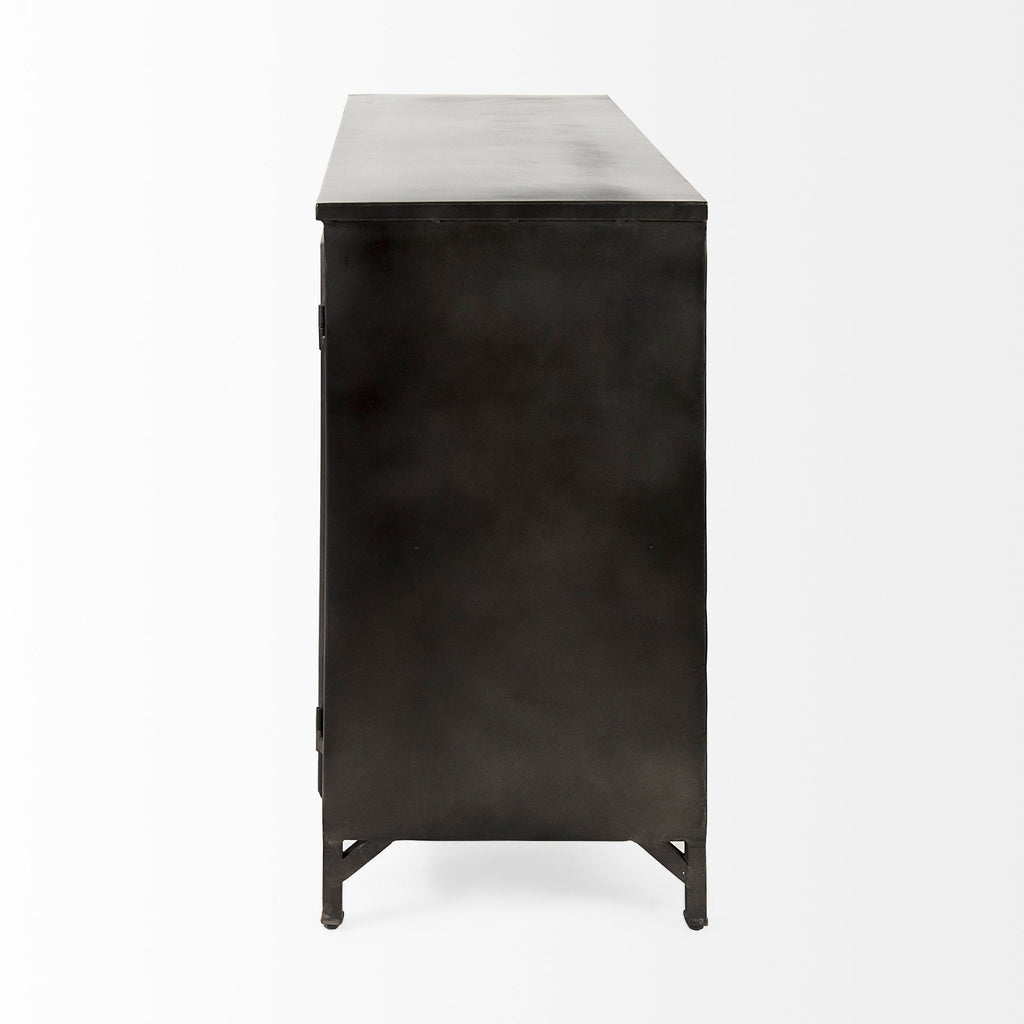 Mercana Poppy 40.3" x 16" x 33" Glass,Iron Accent Cabinet